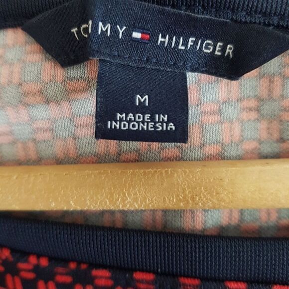 Tommy Hilfiger Red and Navy Dress with Belt Medium - Picture 3 of 16